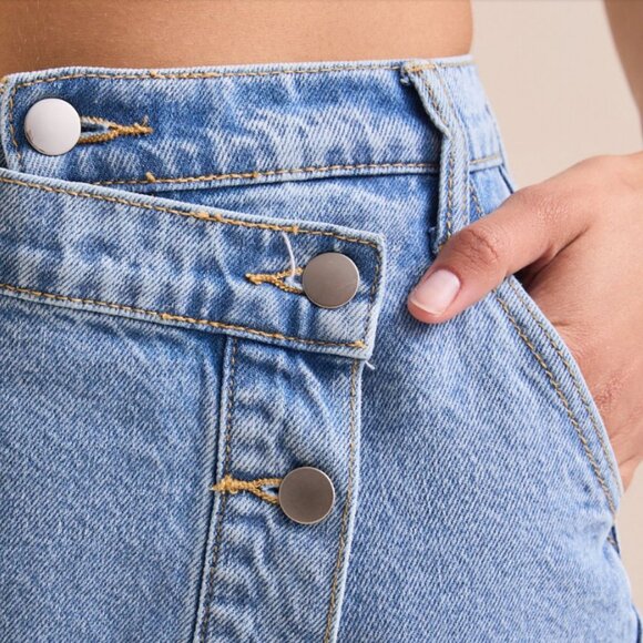 Altar'd State Sky Blue Denim Skort - Picture 1 of 5